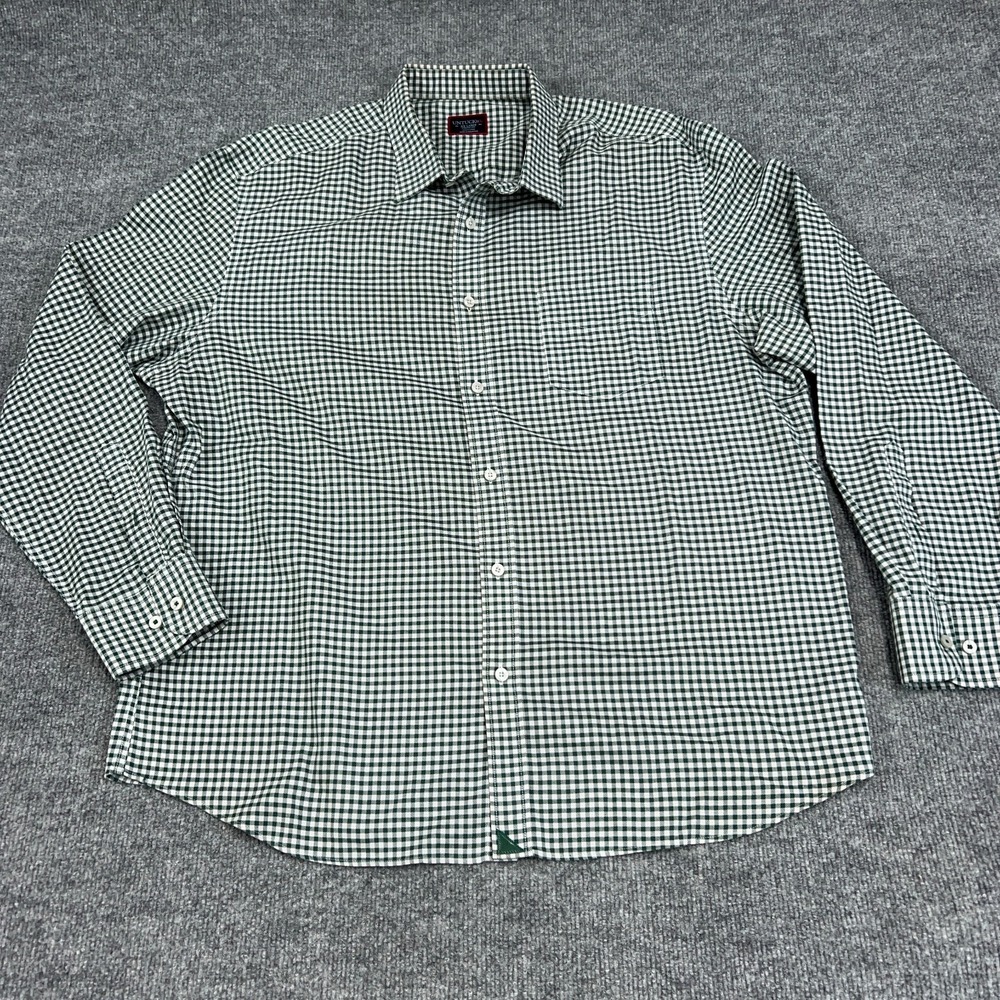 Untuckit Shirt Mens 2XL Green Check Michael WF 100% Cotton Long Sleeve Button Up
